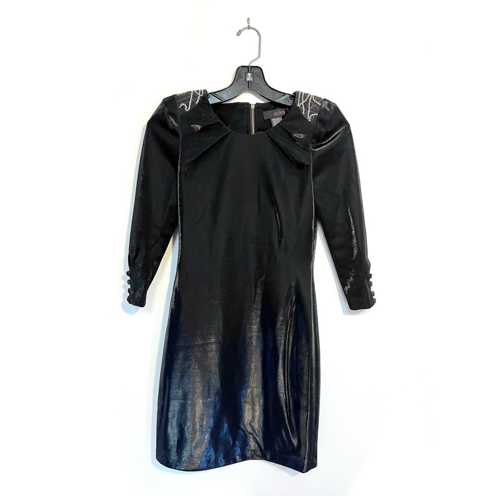 NWT Isabel Lu - Black Woven Metallic Dress Size XS